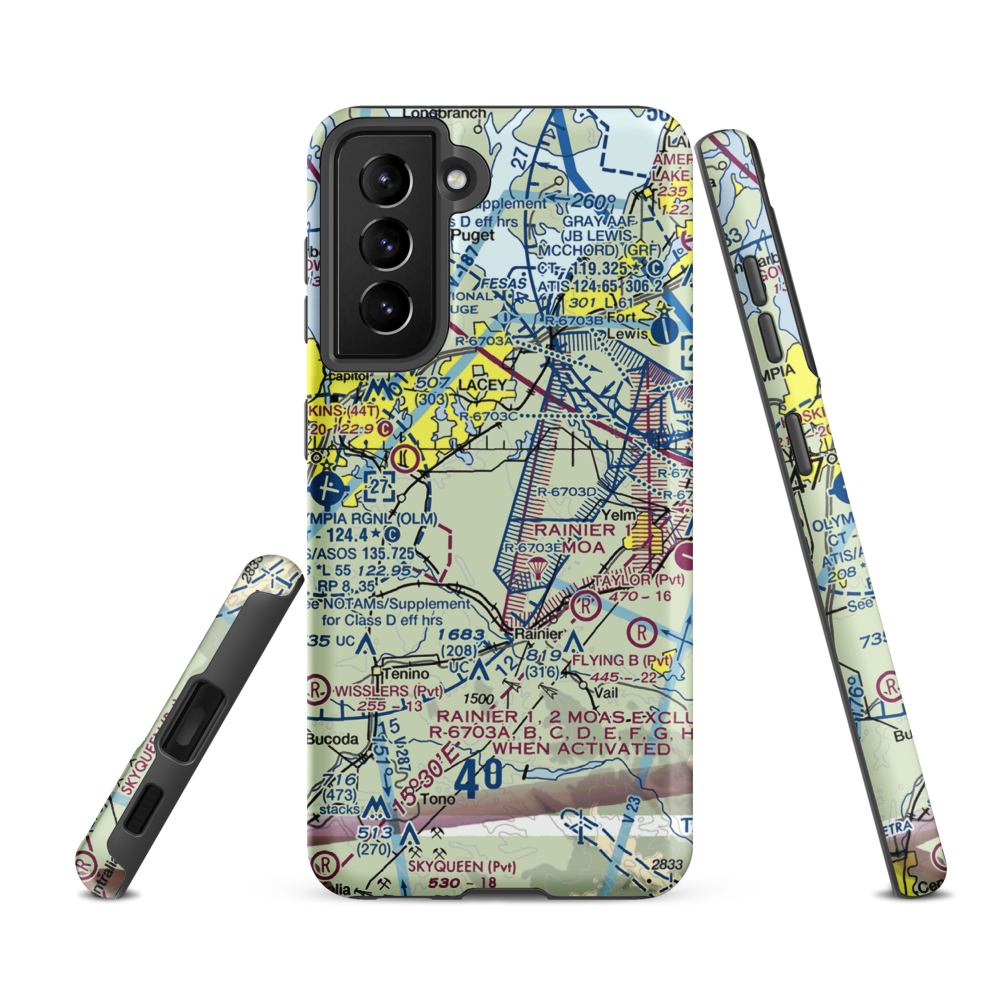 Lz Ranch Airport (14WA) VFR Sectional Samsung Phone Case Samsung Galaxy S21 FE model shown