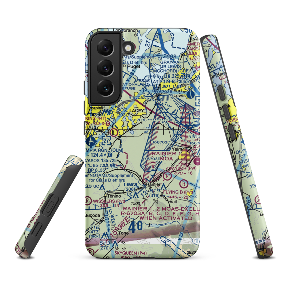 Lz Ranch Airport (14WA) VFR Sectional Samsung Phone Case Samsung Galaxy S22 Plus model shown