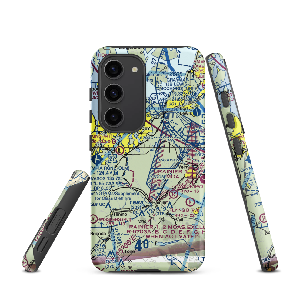 Lz Ranch Airport (14WA) VFR Sectional Samsung Phone Case Samsung Galaxy S23 model shown