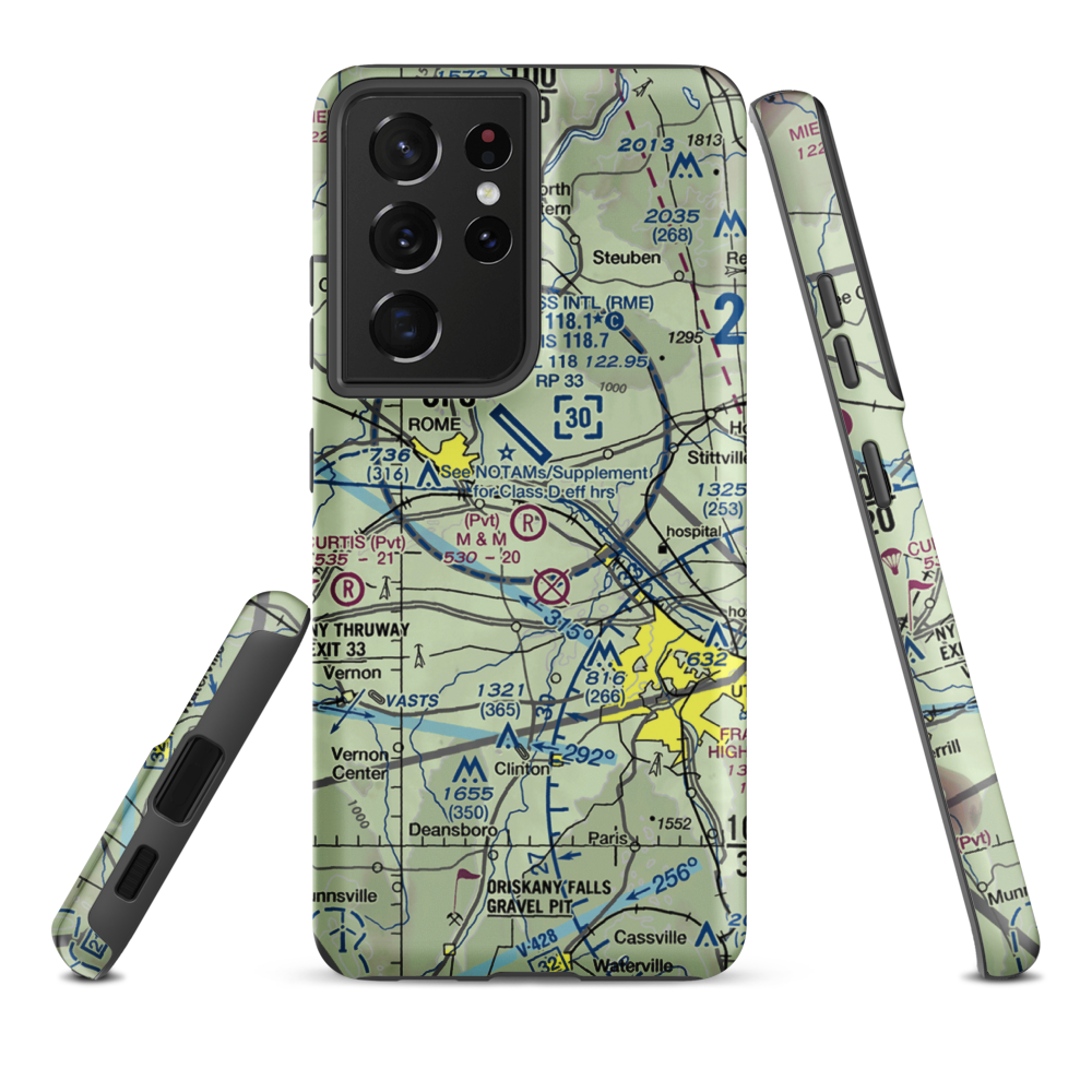 M & M Airfield (NY53) VFR Sectional Samsung Phone Case Samsung Galaxy S21 Ultra model shown