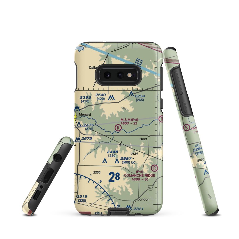 M & M Land Company Airport (TE15) VFR Sectional Samsung Phone Case Samsung Galaxy S10 Plus model shown