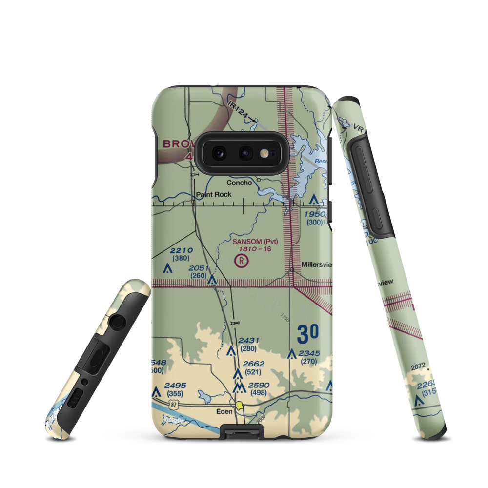 M Sansom Ranch Airport (06TS) VFR Sectional Samsung Phone Case Samsung Galaxy S10e model shown
