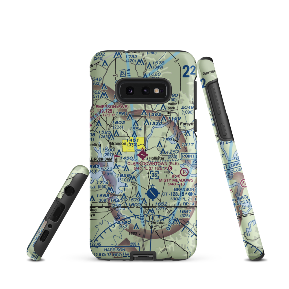 M. Graham Clark Downtown Airport (PLK) VFR Sectional Samsung Phone Case Samsung Galaxy S10e model shown
