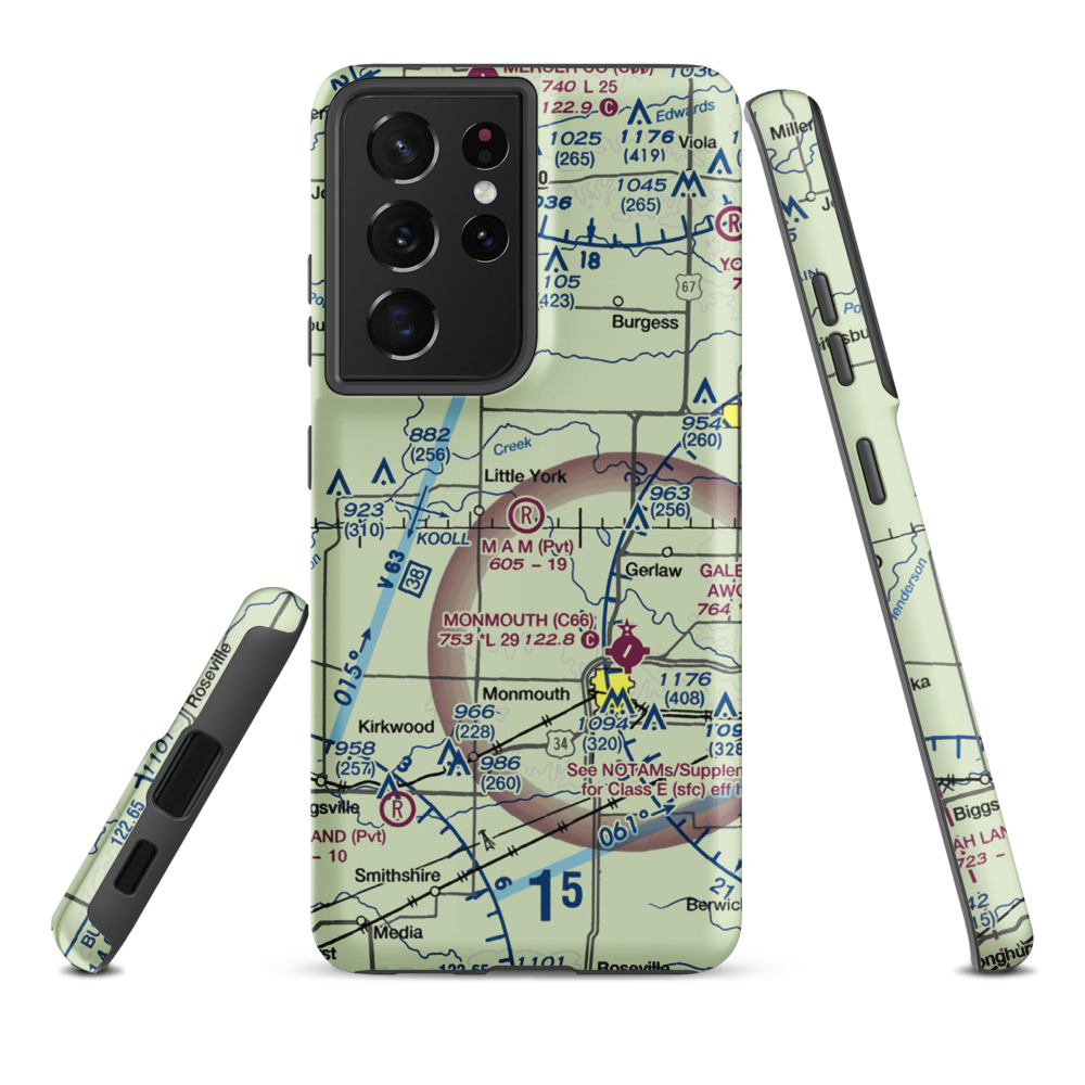 M.A.M Trail Airport (IL65) VFR Sectional Samsung Phone Case Samsung Galaxy S21 Ultra model shown