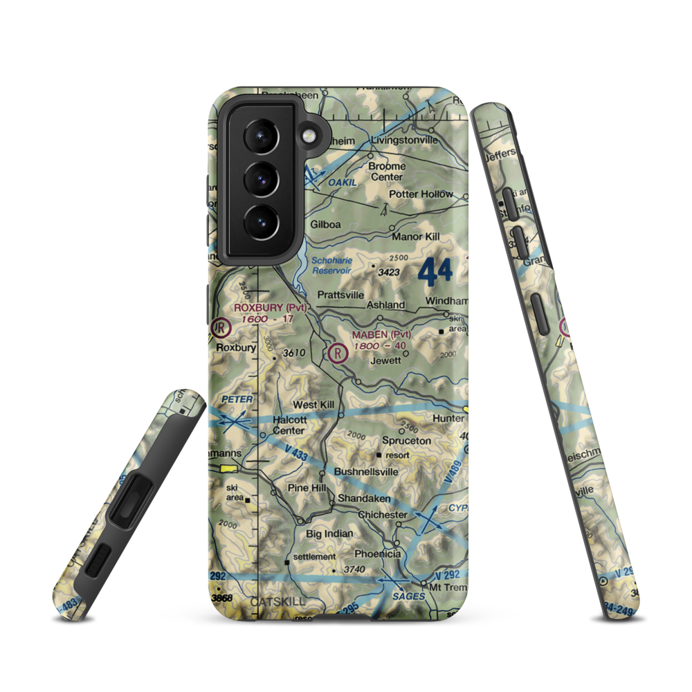 Maben Airport (N00) VFR Sectional Samsung Phone Case Samsung Galaxy S21 model shown