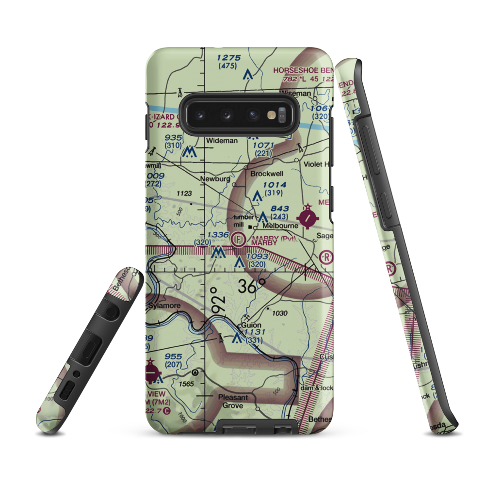 Mabry Field (47AR) VFR Sectional Samsung Phone Case Samsung Galaxy S10 Plus model shown