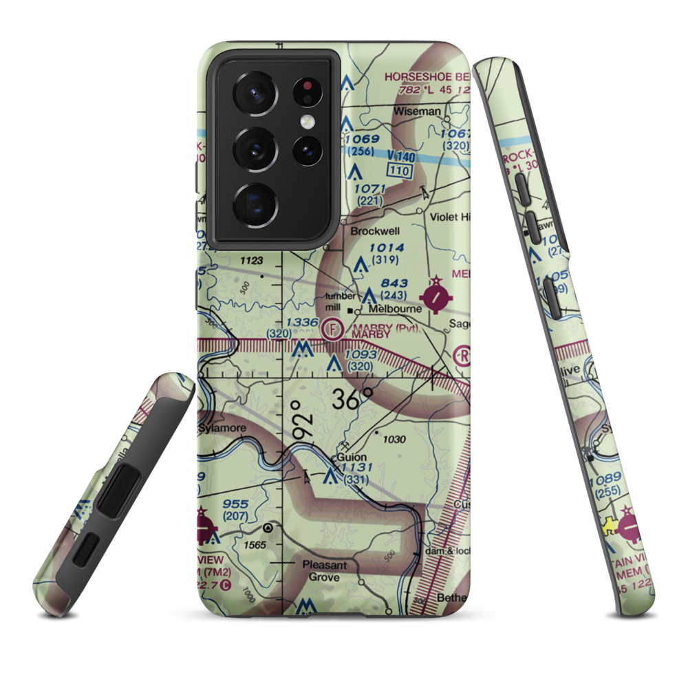 Mabry Field (47AR) VFR Sectional Samsung Phone Case Samsung Galaxy S21 Ultra model shown