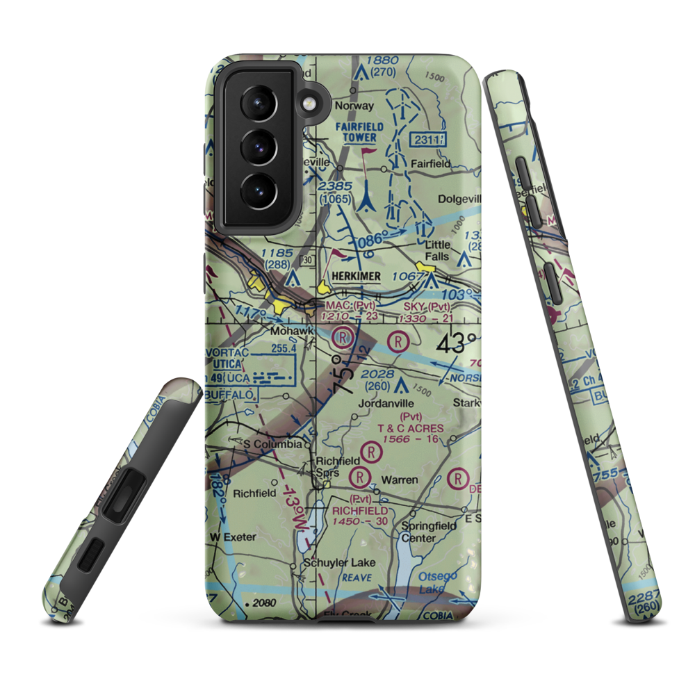 MAC Airport (NY23) VFR Sectional Samsung Phone Case Samsung Galaxy S21 Plus model shown