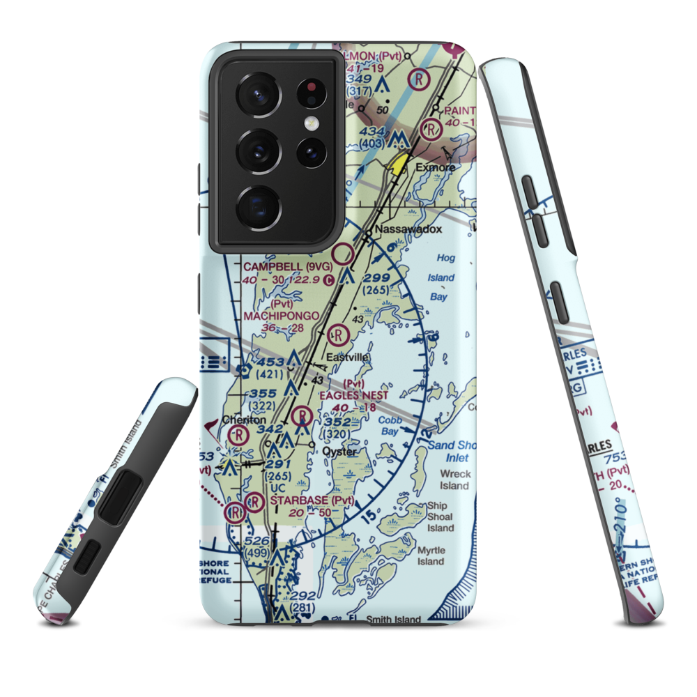 Machipongo International Airport (3VG2) VFR Sectional Samsung Phone Case Samsung Galaxy S21 Ultra model shown