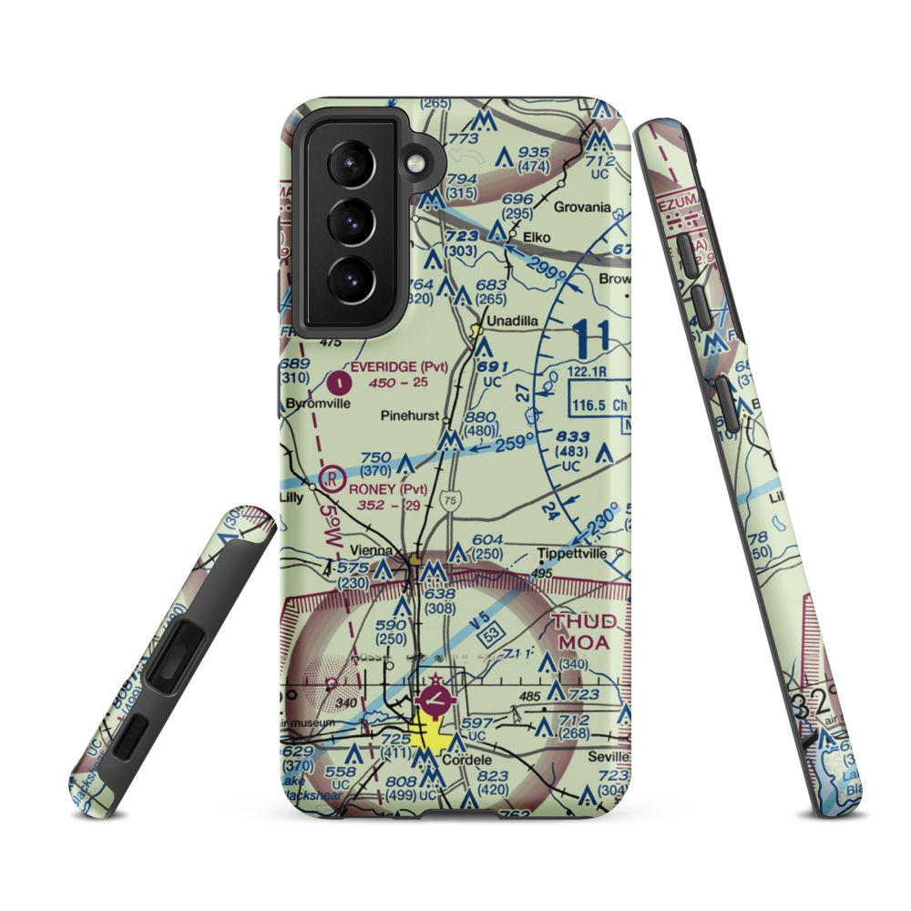 Mack's Field (2GA4) VFR Sectional Samsung Phone Case Samsung Galaxy S21 FE model shown