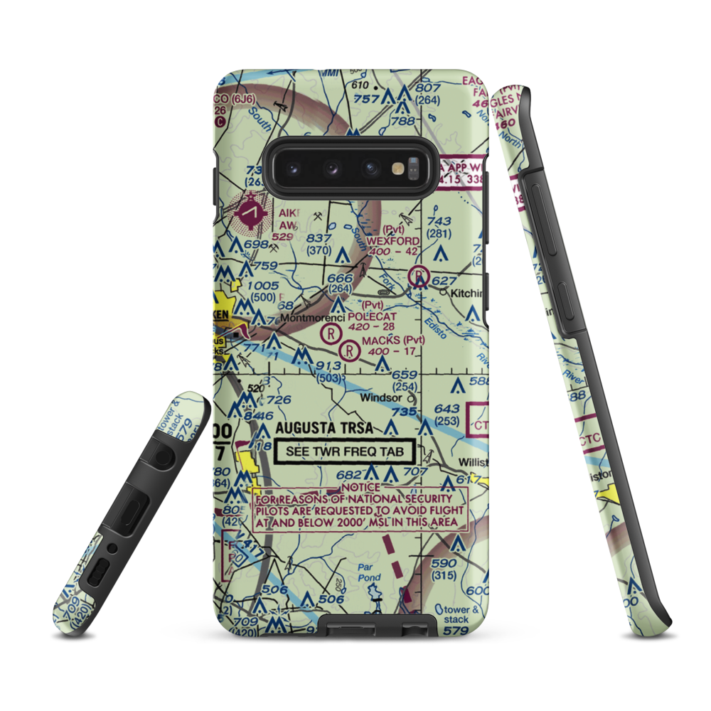 Mack's Patch-Derrick Field (92SC) VFR Sectional Samsung Phone Case Samsung Galaxy S10 Plus model shown