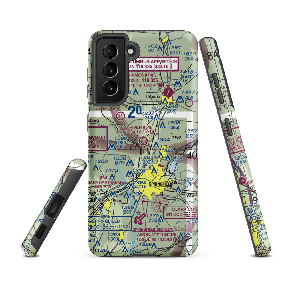 Mad River Airpark (I54) VFR Sectional Samsung Phone Case Samsung Galaxy S21 FE model shown