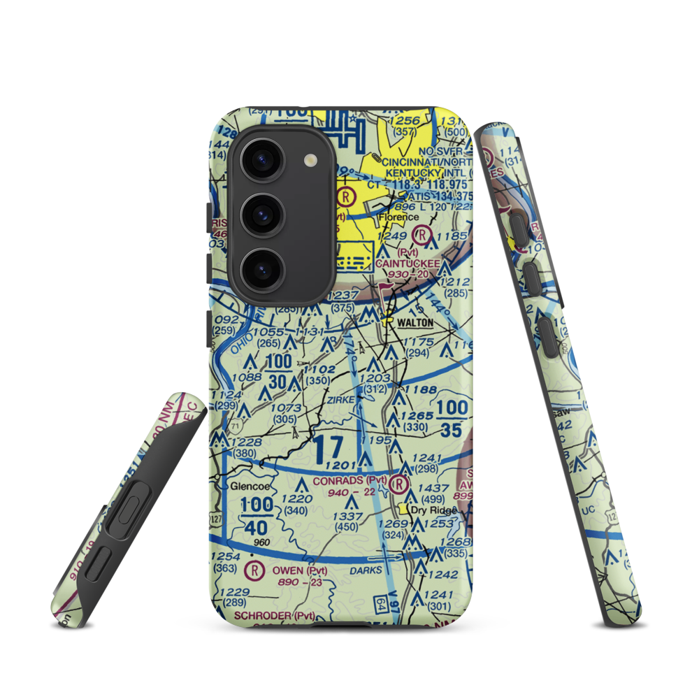 Madi's Meadows Airport (20KY) VFR Sectional Samsung Phone Case Samsung Galaxy S23 model shown