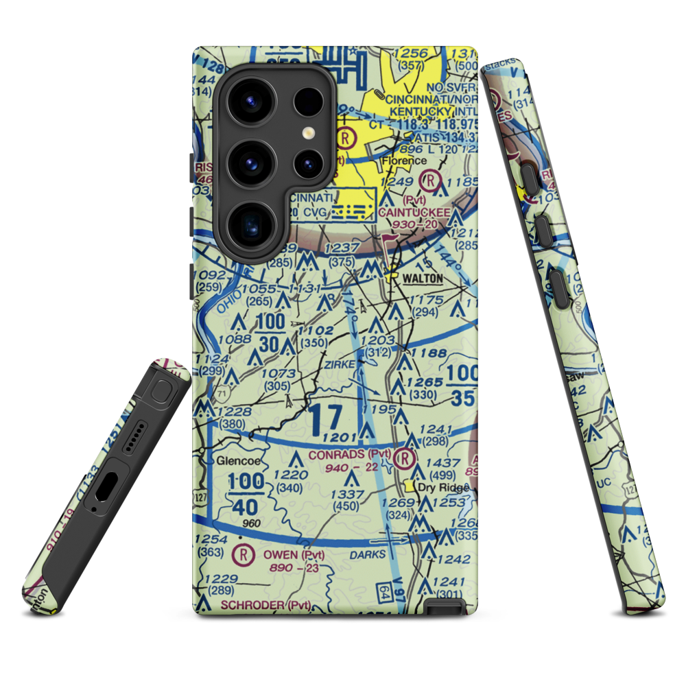 Madi's Meadows Airport (20KY) VFR Sectional Samsung Phone Case Samsung Galaxy S24 Ultra model shown