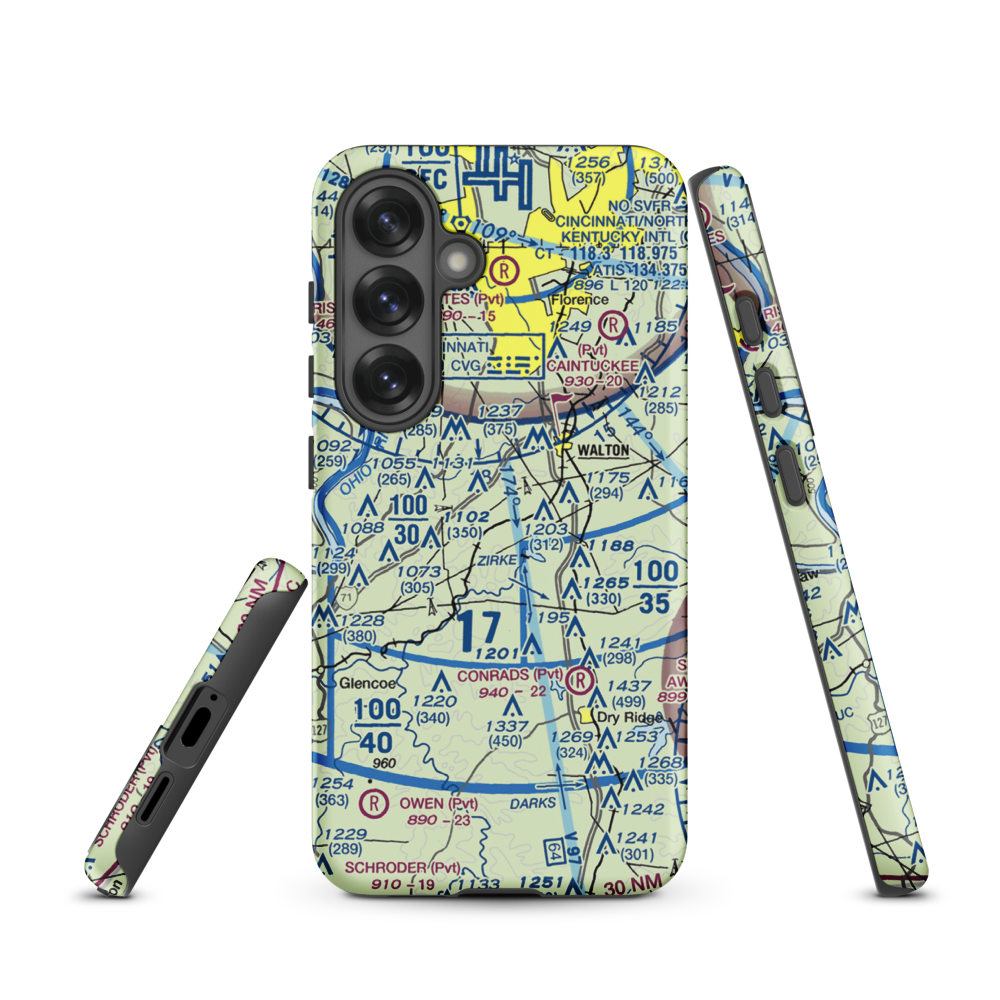 Madi's Meadows Airport (20KY) VFR Sectional Samsung Phone Case Samsung Galaxy S25 model shown