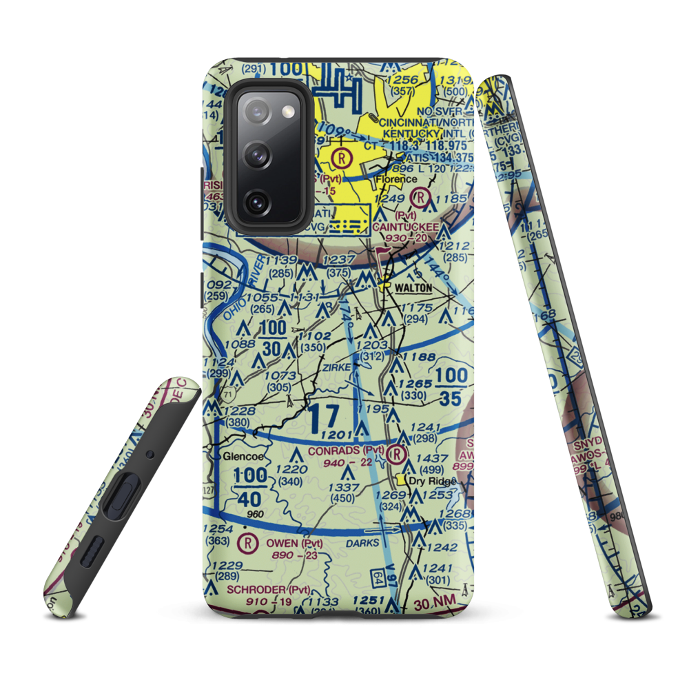 Madi's Meadows Airport (20KY) VFR Sectional Samsung Phone Case Samsung Galaxy S20 FE model shown