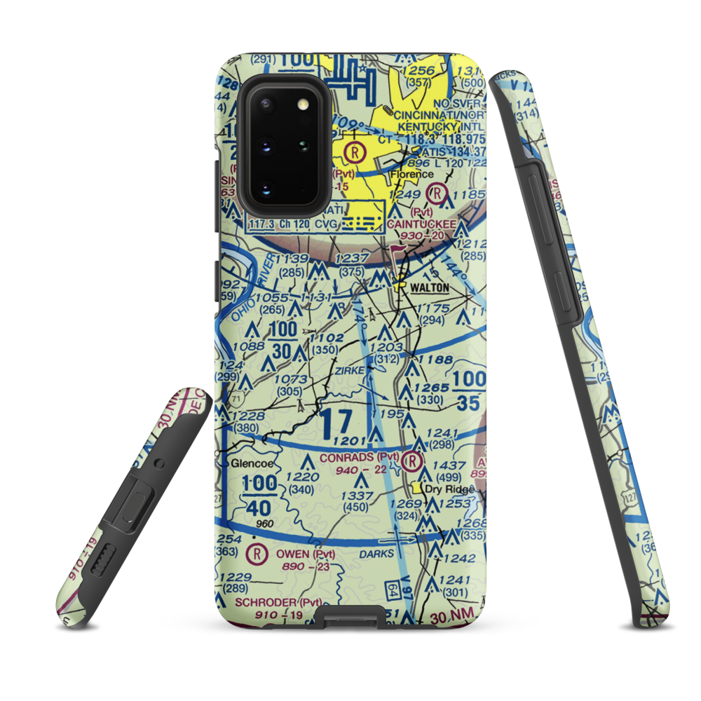 Madi's Meadows Airport (20KY) VFR Sectional Samsung Phone Case Samsung Galaxy S20 Plus model shown