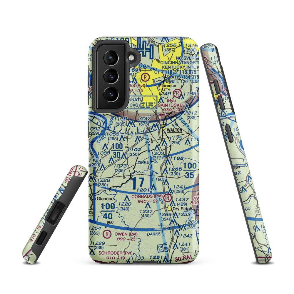 Madi's Meadows Airport (20KY) VFR Sectional Samsung Phone Case Samsung Galaxy S21 model shown