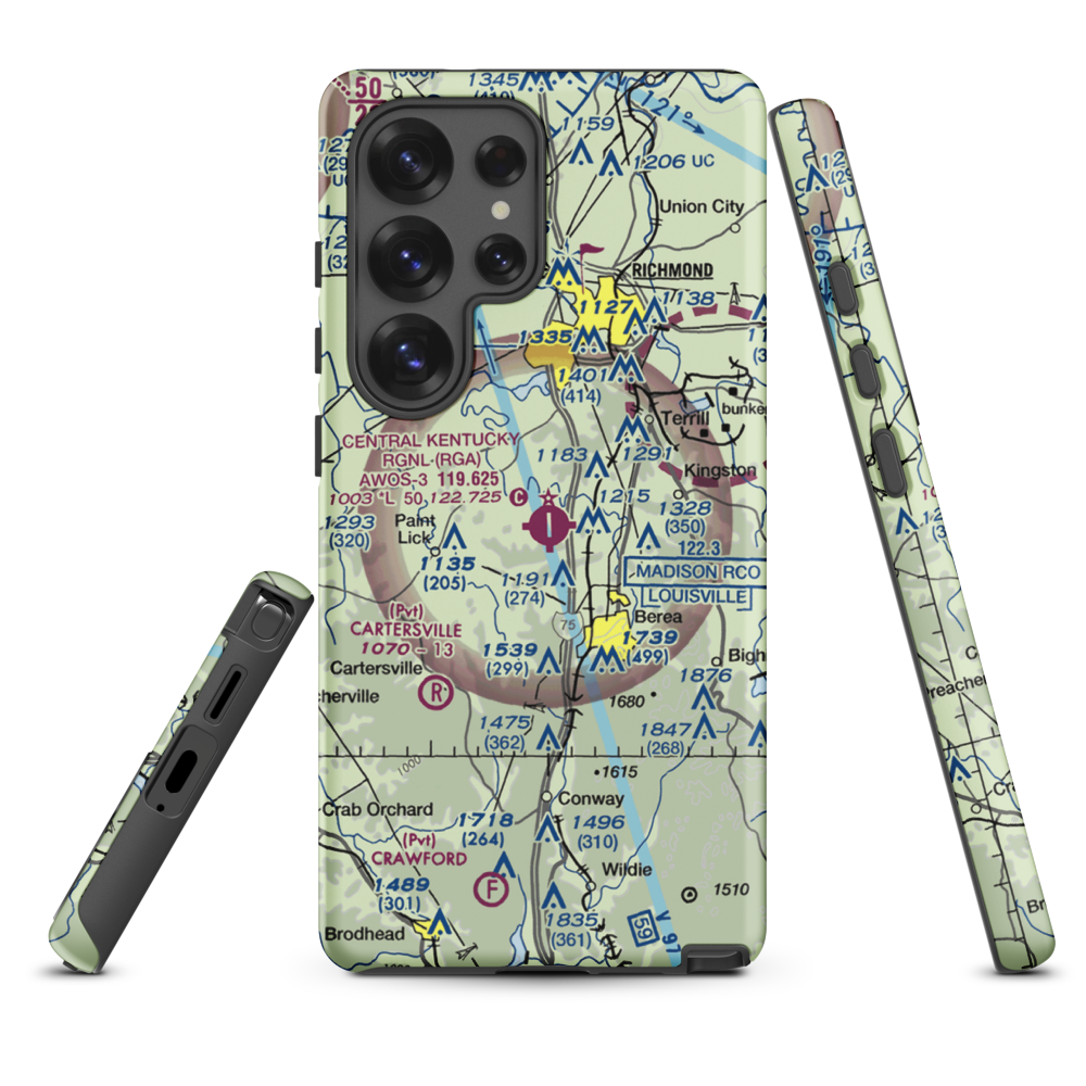 Madison Airport (I39) VFR Sectional Samsung Phone Case Samsung Galaxy S25 Ultra model shown
