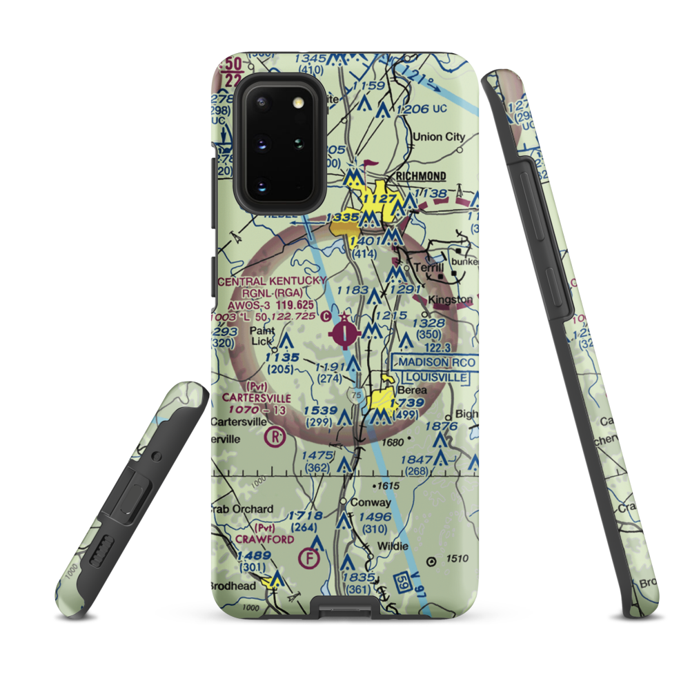 Madison Airport (I39) VFR Sectional Samsung Phone Case Samsung Galaxy S20 Plus model shown