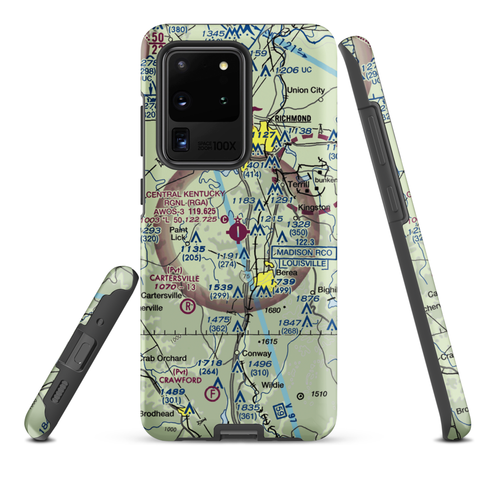 Madison Airport (I39) VFR Sectional Samsung Phone Case Samsung Galaxy S20 Ultra model shown