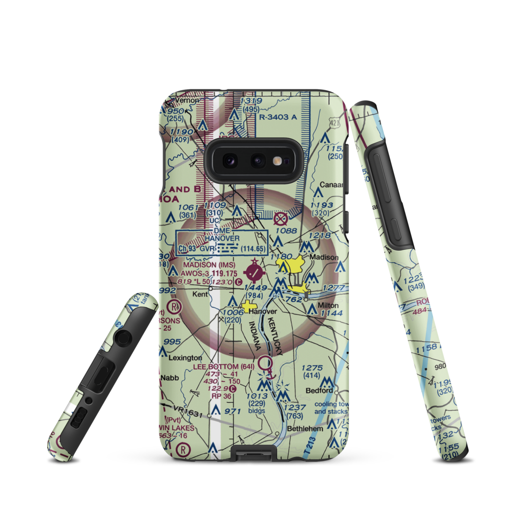 Madison Municipal Airport (IMS) VFR Sectional Samsung Phone Case Samsung Galaxy S10 Plus model shown