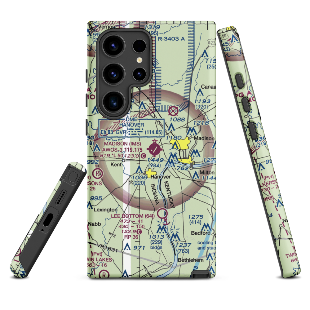Madison Municipal Airport (IMS) VFR Sectional Samsung Phone Case Samsung Galaxy S24 Ultra model shown