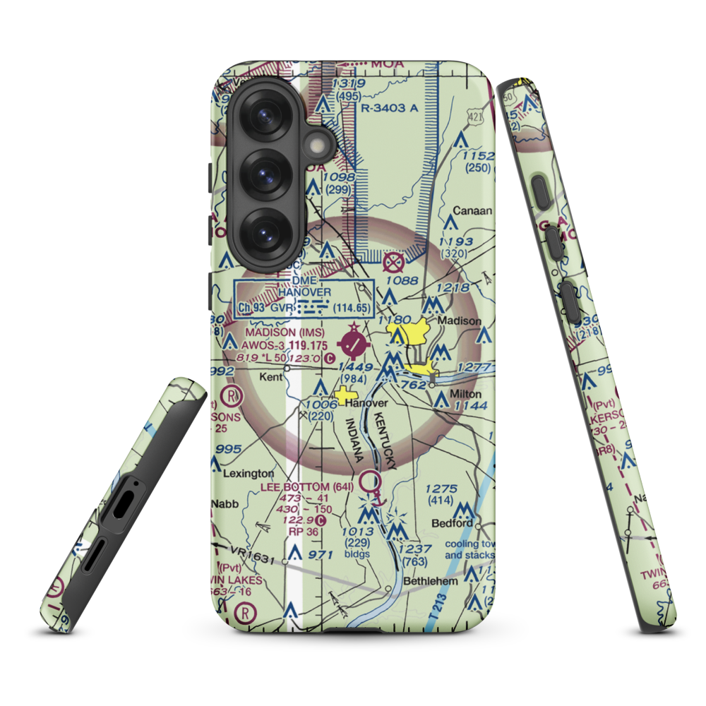 Madison Municipal Airport (IMS) VFR Sectional Samsung Phone Case Samsung Galaxy S25 Plus model shown