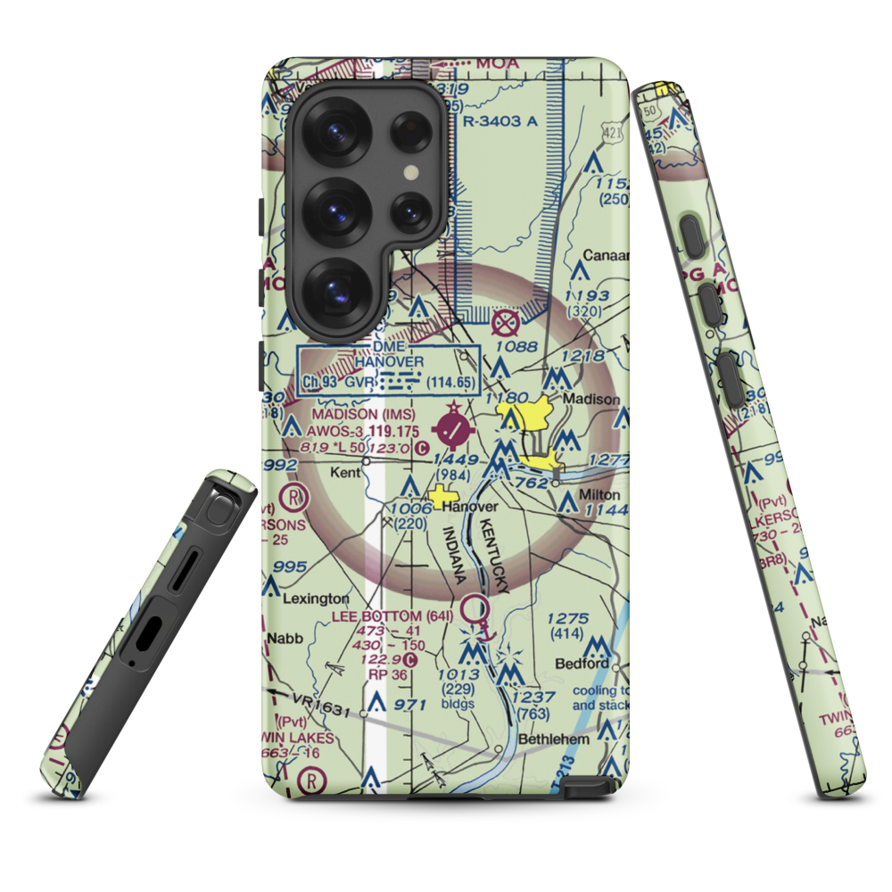 Madison Municipal Airport (IMS) VFR Sectional Samsung Phone Case Samsung Galaxy S25 Ultra model shown