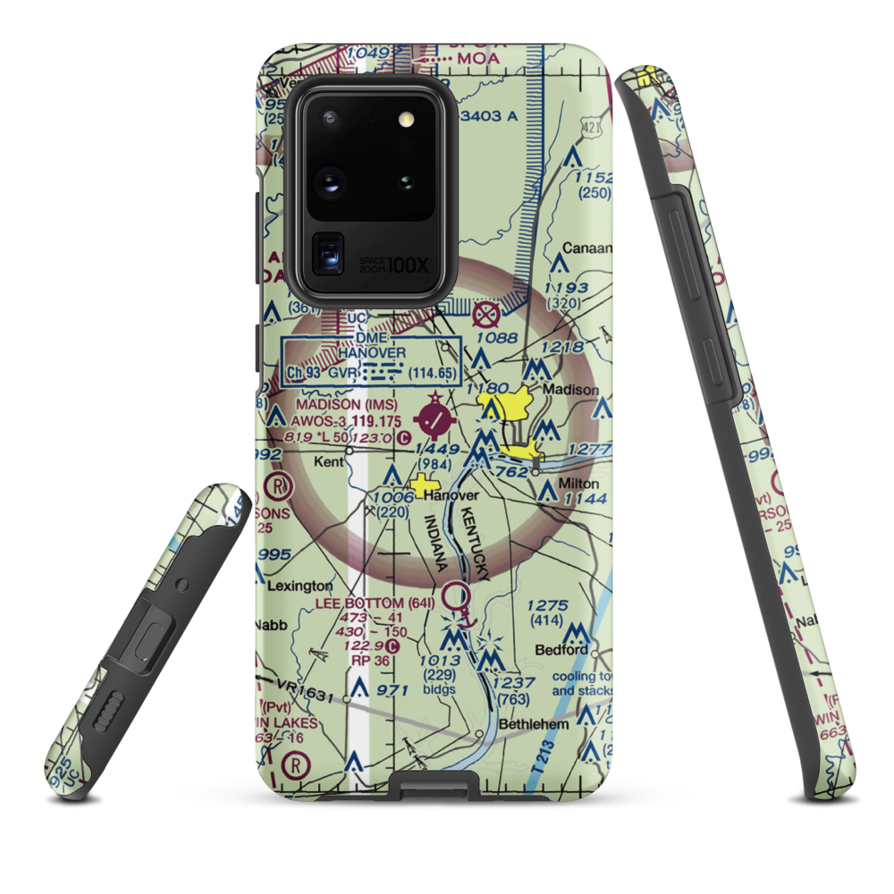 Madison Municipal Airport (IMS) VFR Sectional Samsung Phone Case Samsung Galaxy S20 Ultra model shown