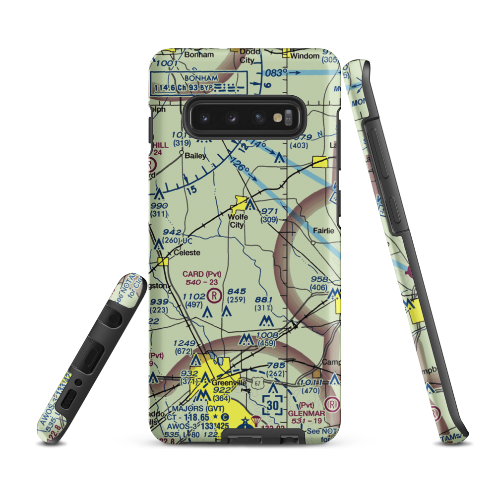 Magee Airport (42TX) VFR Sectional Samsung Phone Case Samsung Galaxy S10 Plus model shown