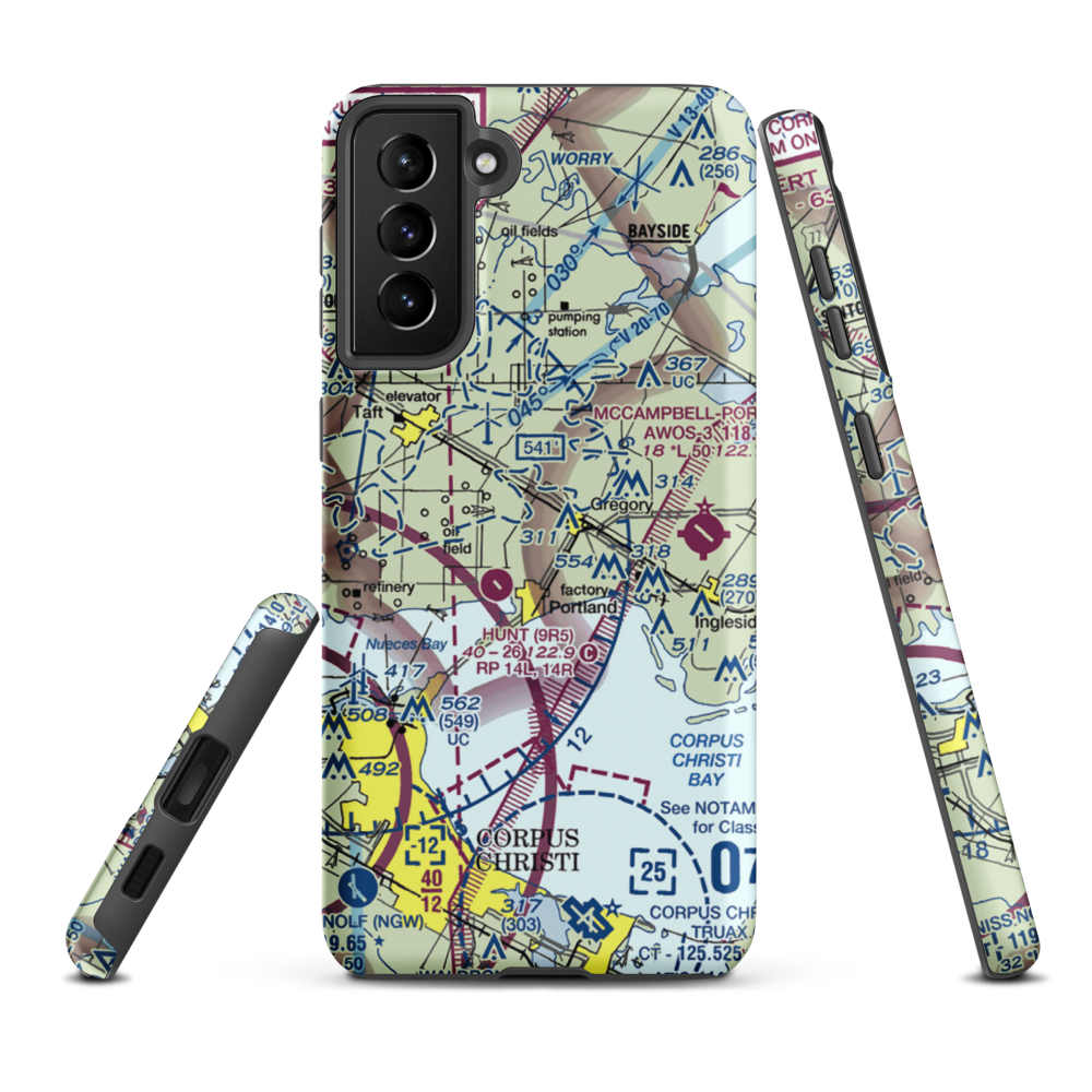 Magee Airport (TE87) VFR Sectional Samsung Phone Case Samsung Galaxy S21 Plus model shown
