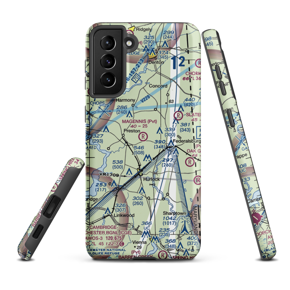 Magennis Farm Airport (7MD1) VFR Sectional Samsung Phone Case Samsung Galaxy S21 FE model shown