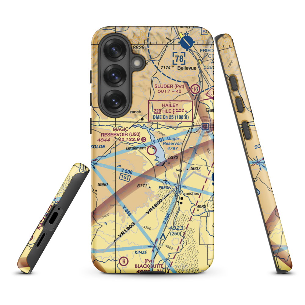 Magic Reservoir Airport (U93) VFR Sectional Samsung Phone Case Samsung Galaxy S25 Plus model shown