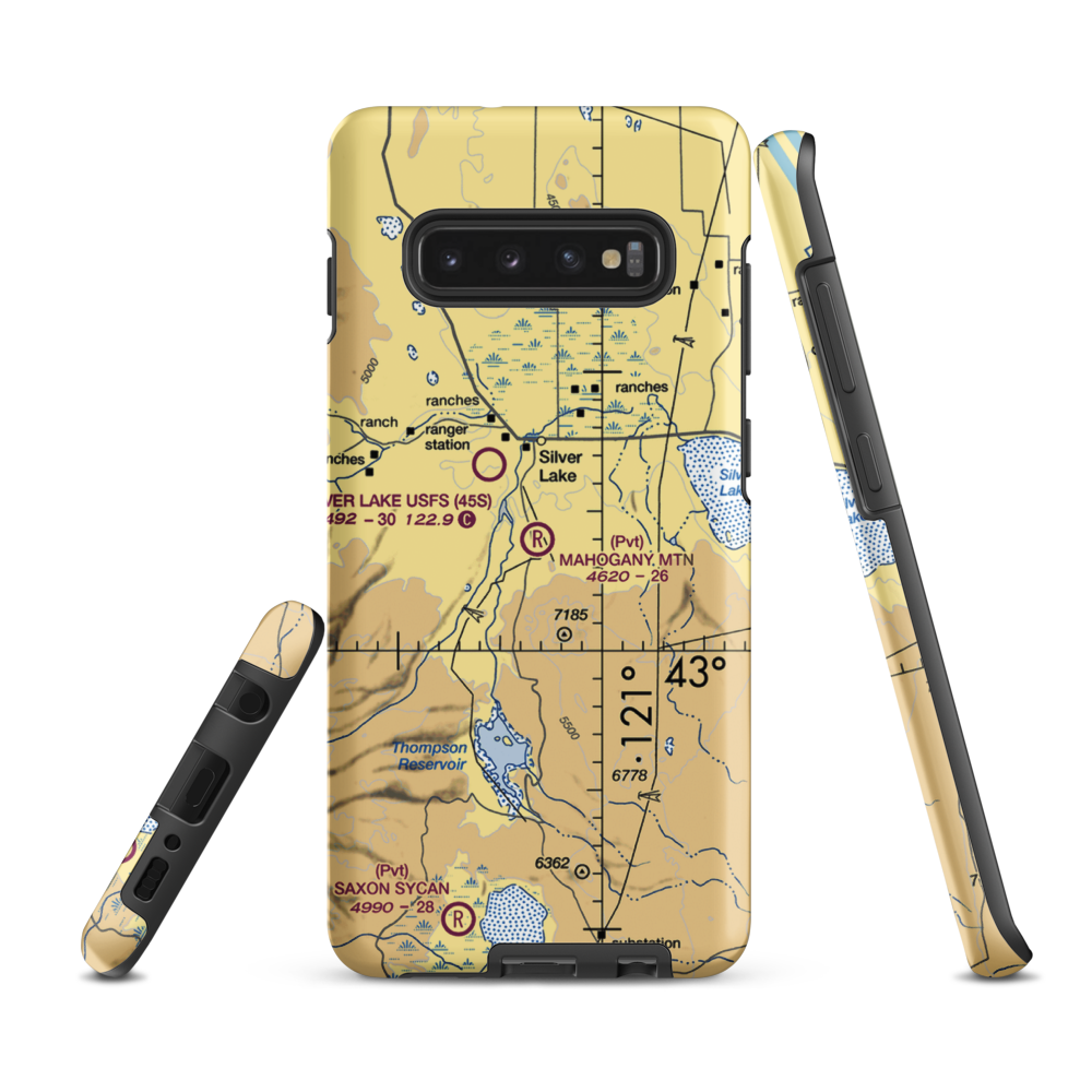 Mahogany Mtn. Airport (1JY2) VFR Sectional Samsung Phone Case Samsung Galaxy S10e model shown