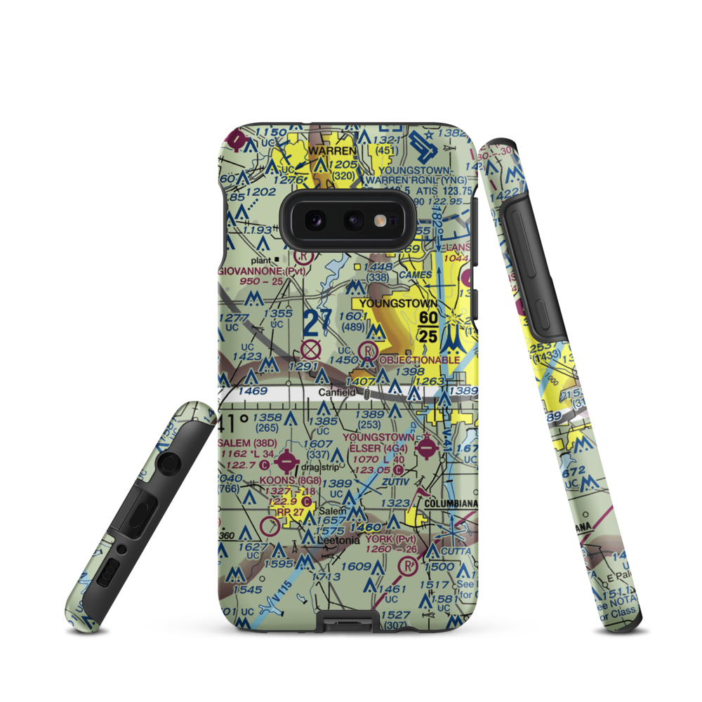 Mahoning County Joint Vocational School Airport (7OH5) VFR Sectional Samsung Phone Case Samsung Galaxy S10 Plus model shown