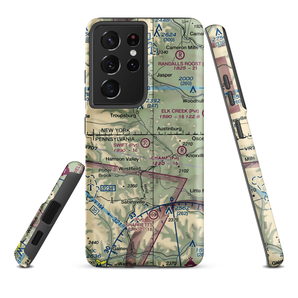 Malco Airport (2PN1) VFR Sectional Samsung Phone Case Samsung Galaxy S21 Plus model shown
