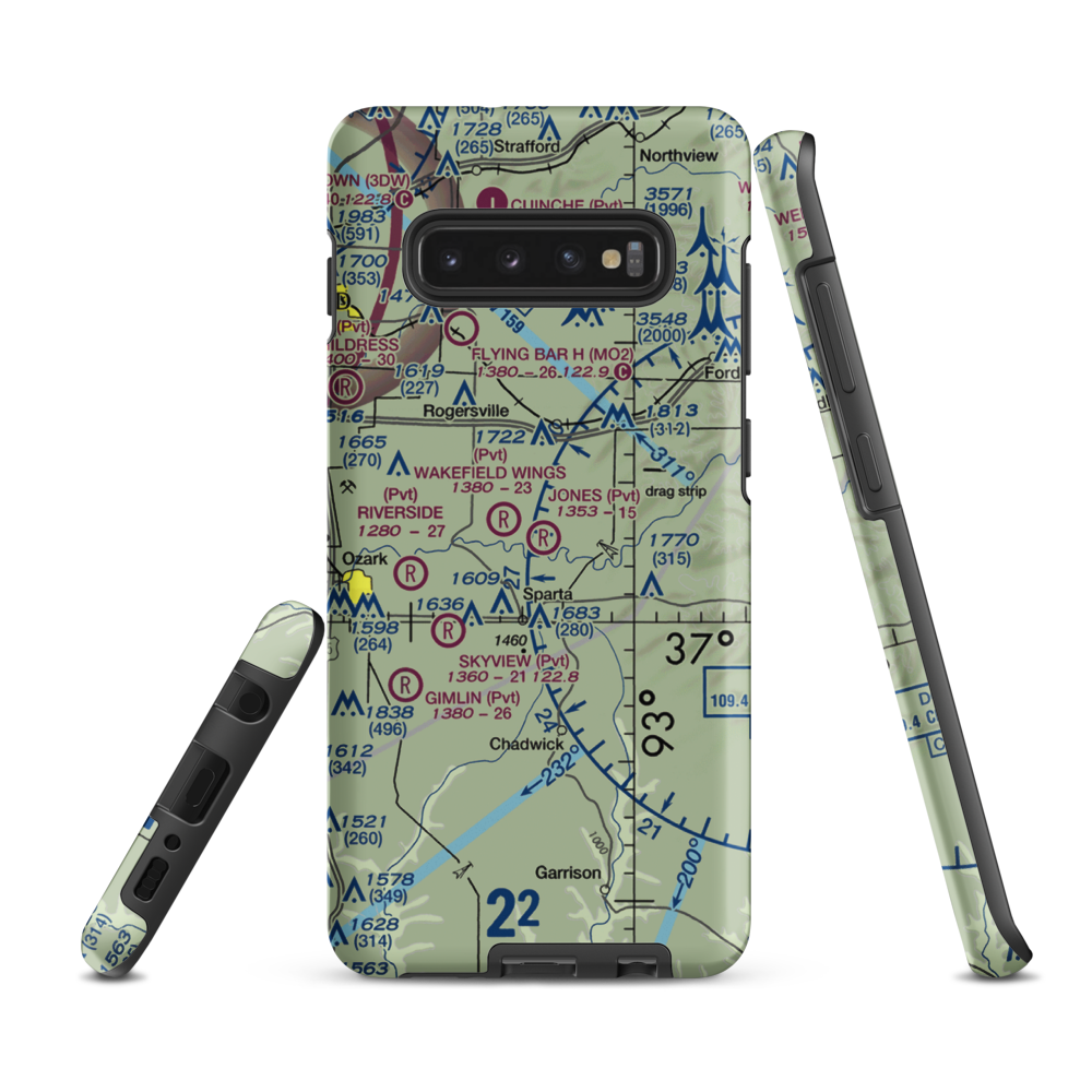 Malina Airport (MO31) VFR Sectional Samsung Phone Case Samsung Galaxy S10 Plus model shown