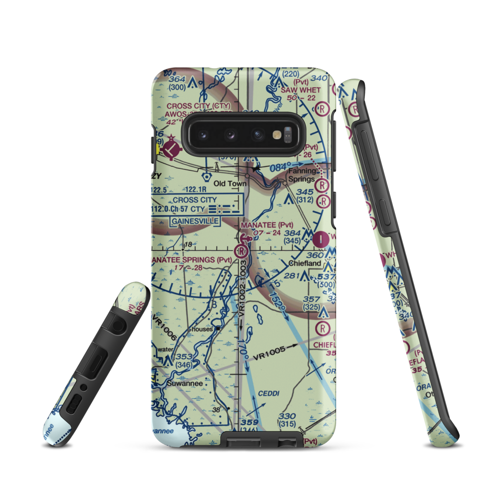 Manatee Springs Airport (5FD0) VFR Sectional Samsung Phone Case Samsung Galaxy S10 model shown