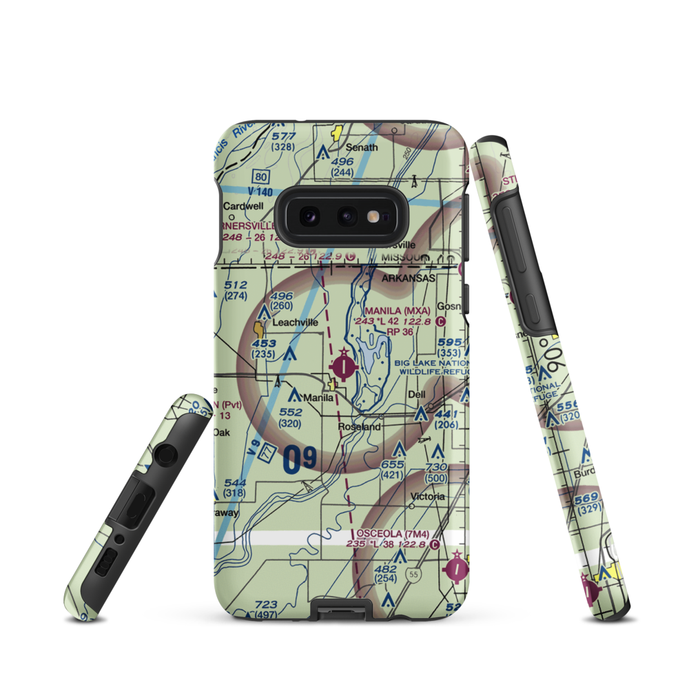 Manila Municipal Airport (MXA) VFR Sectional Samsung Phone Case Samsung Galaxy S10e model shown