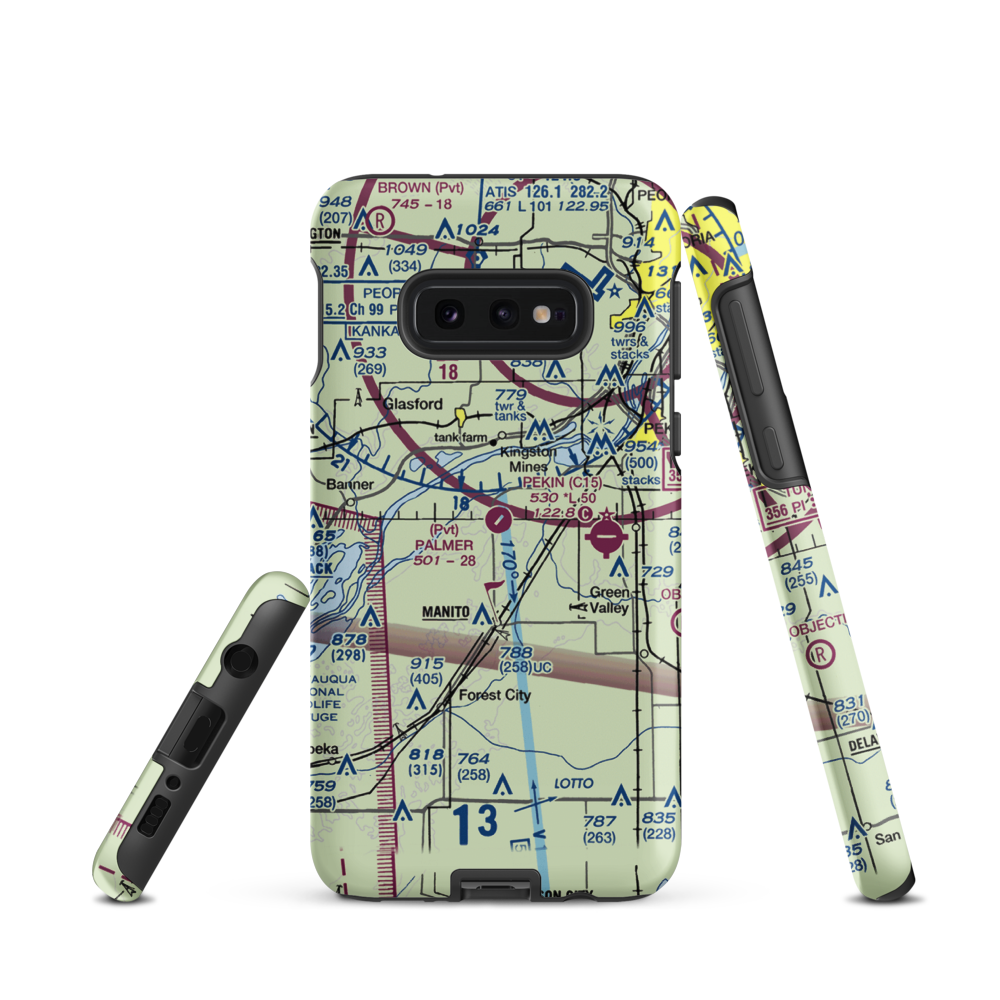 Manito Mitchell Airport (C45) VFR Sectional Samsung Phone Case Samsung Galaxy S10 Plus model shown