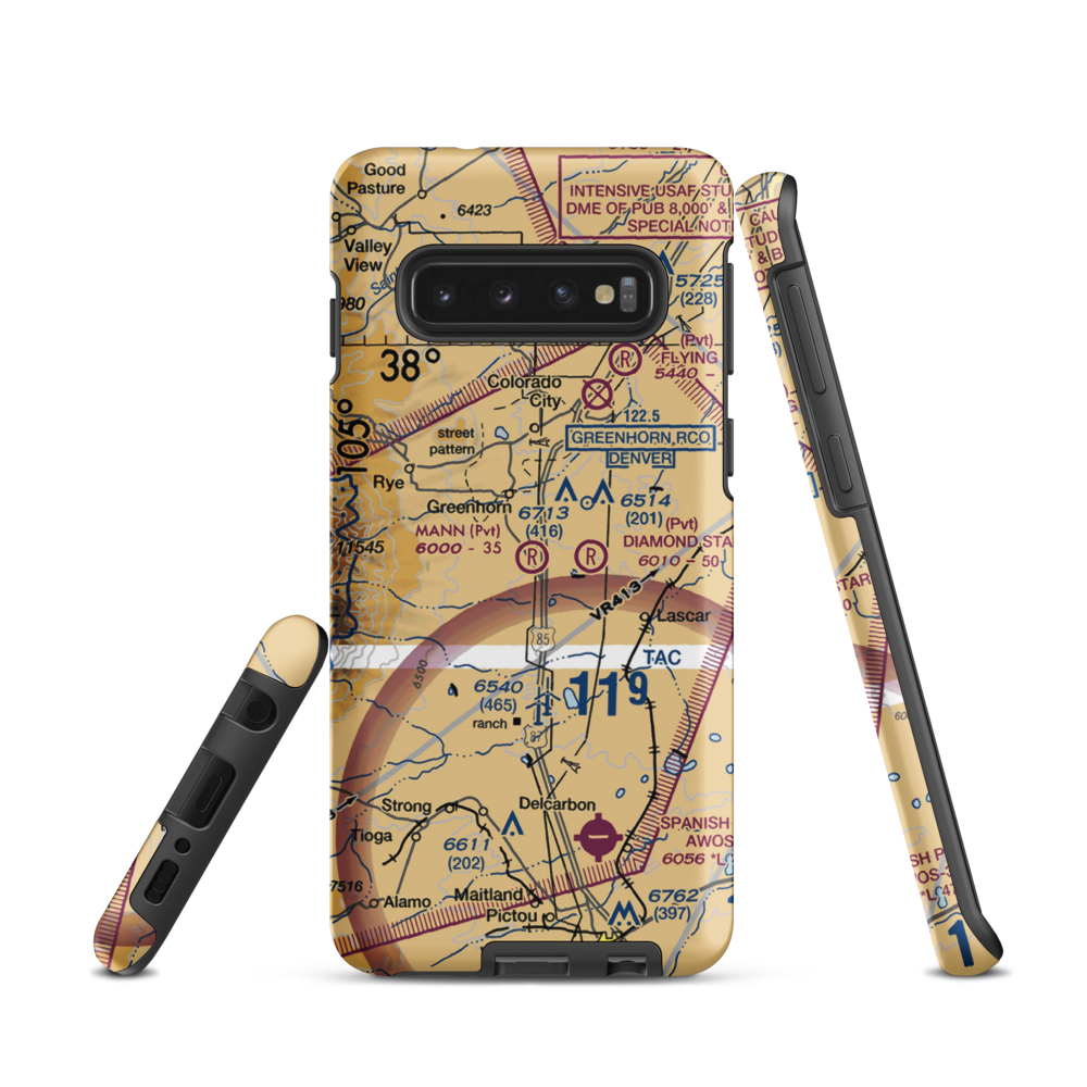 Mann Ranch Airport (95CO) VFR Sectional Samsung Phone Case Samsung Galaxy S10 model shown