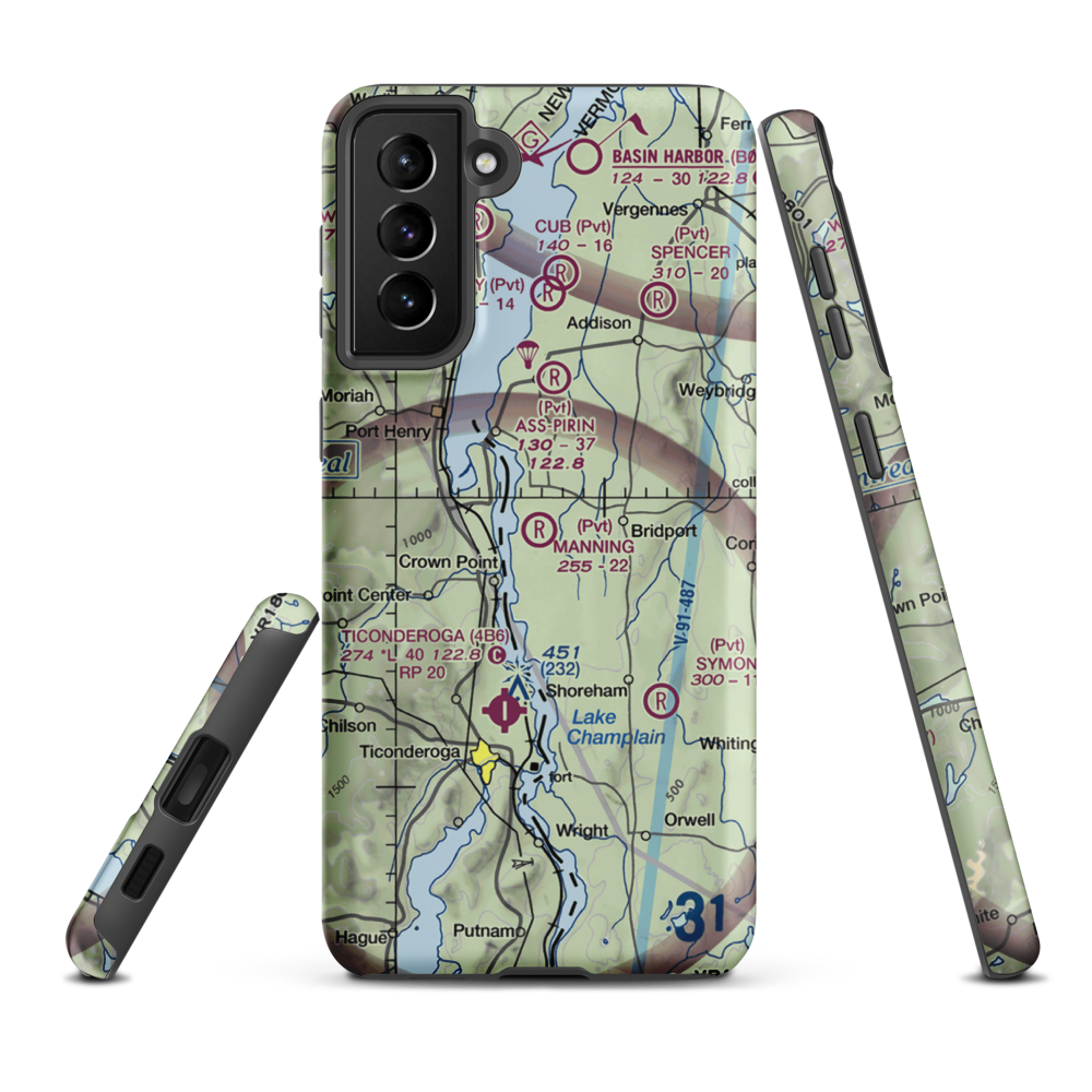Manning Personal Airstrip (VT10) VFR Sectional Samsung Phone Case Samsung Galaxy S21 FE model shown