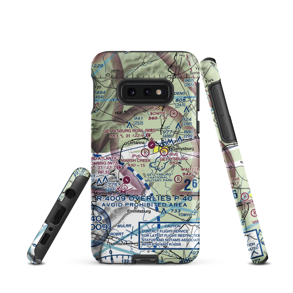 Manor Landing Airport (9PS8) VFR Sectional Samsung Phone Case Samsung Galaxy S10 Plus model shown