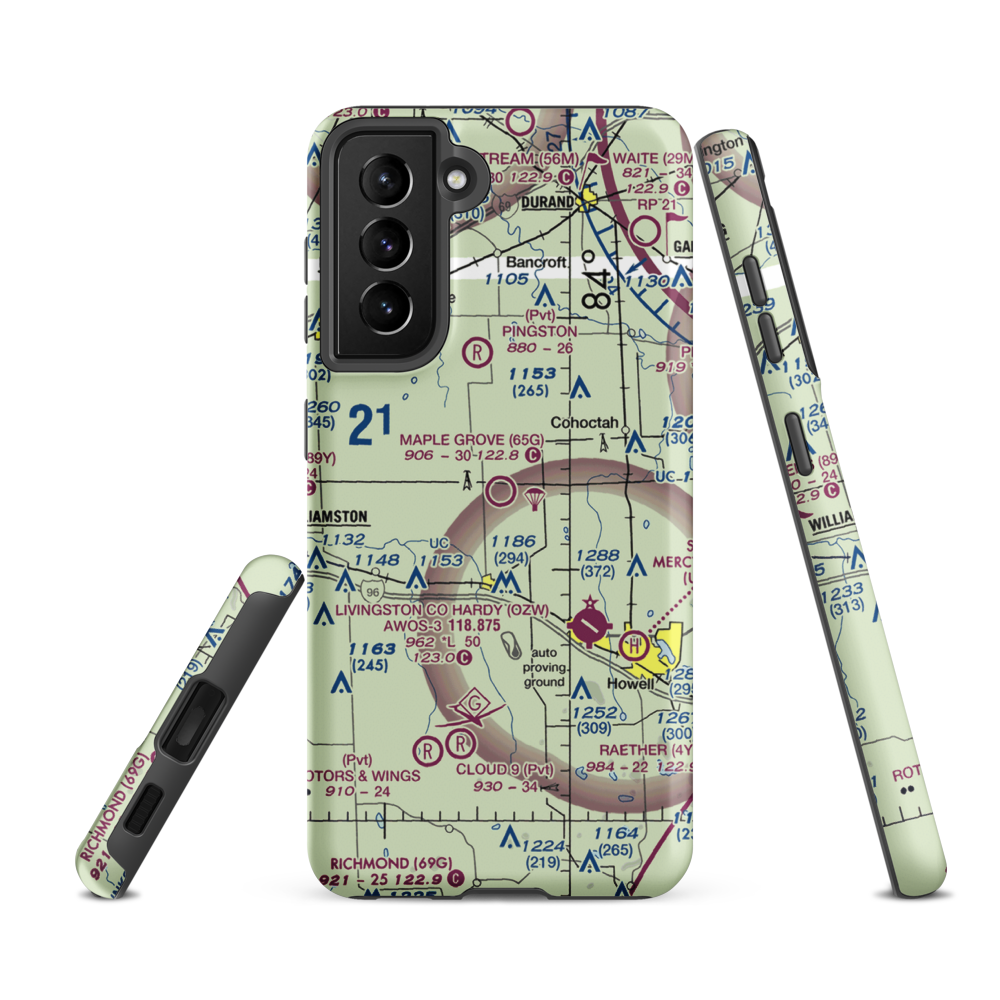 Maple Grove Airport (65G) VFR Sectional Samsung Phone Case Samsung Galaxy S21 FE model shown