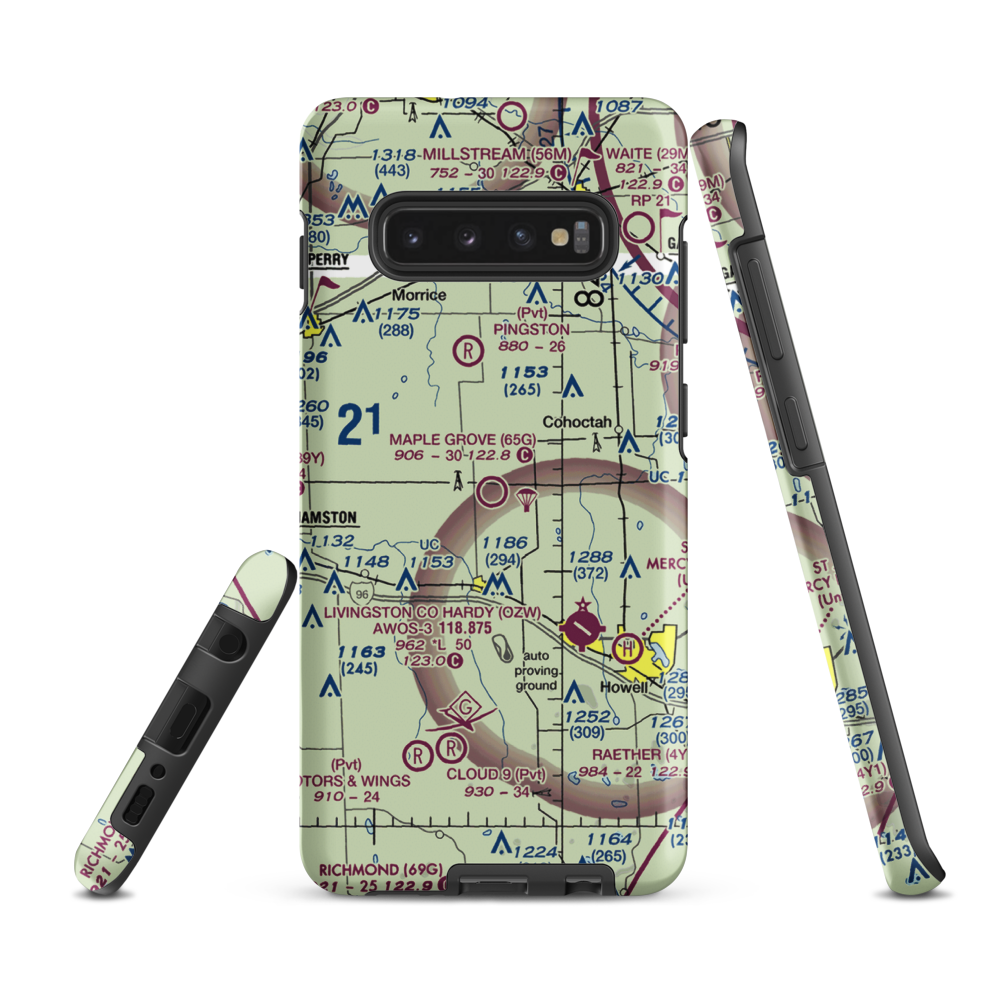 Maple Grove Airport (65G) VFR Sectional Samsung Phone Case Samsung Galaxy S10 Plus model shown