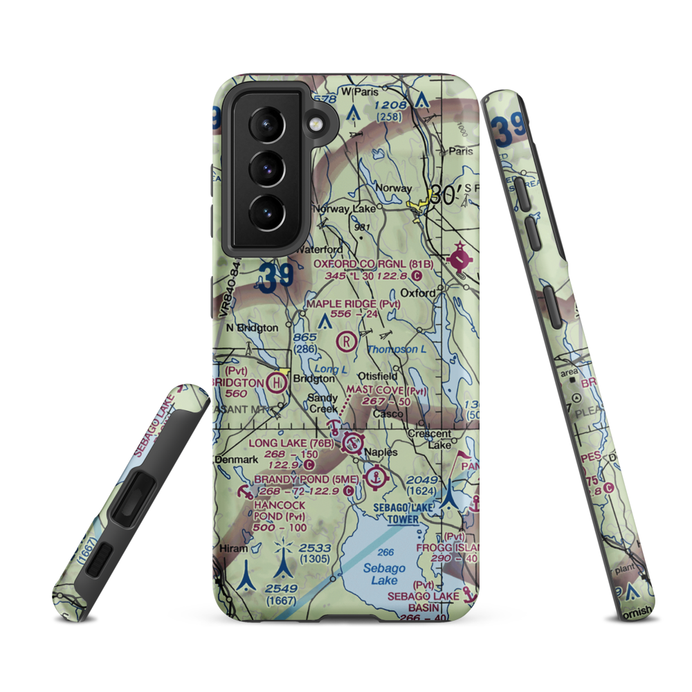Maple Ridge Airport (03ME) VFR Sectional Samsung Phone Case Samsung Galaxy S21 FE model shown