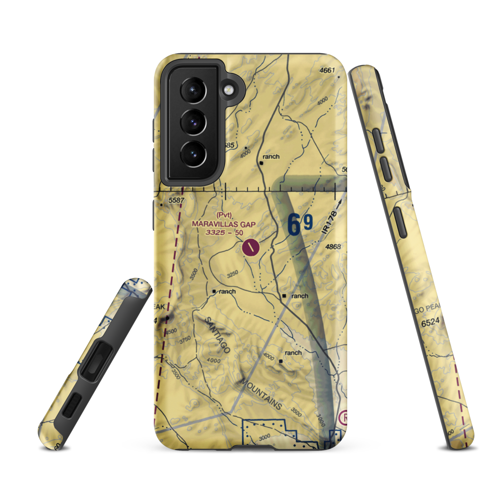 Maravillas Gap Ranch Airport (48XS) VFR Sectional Samsung Phone Case Samsung Galaxy S21 FE model shown