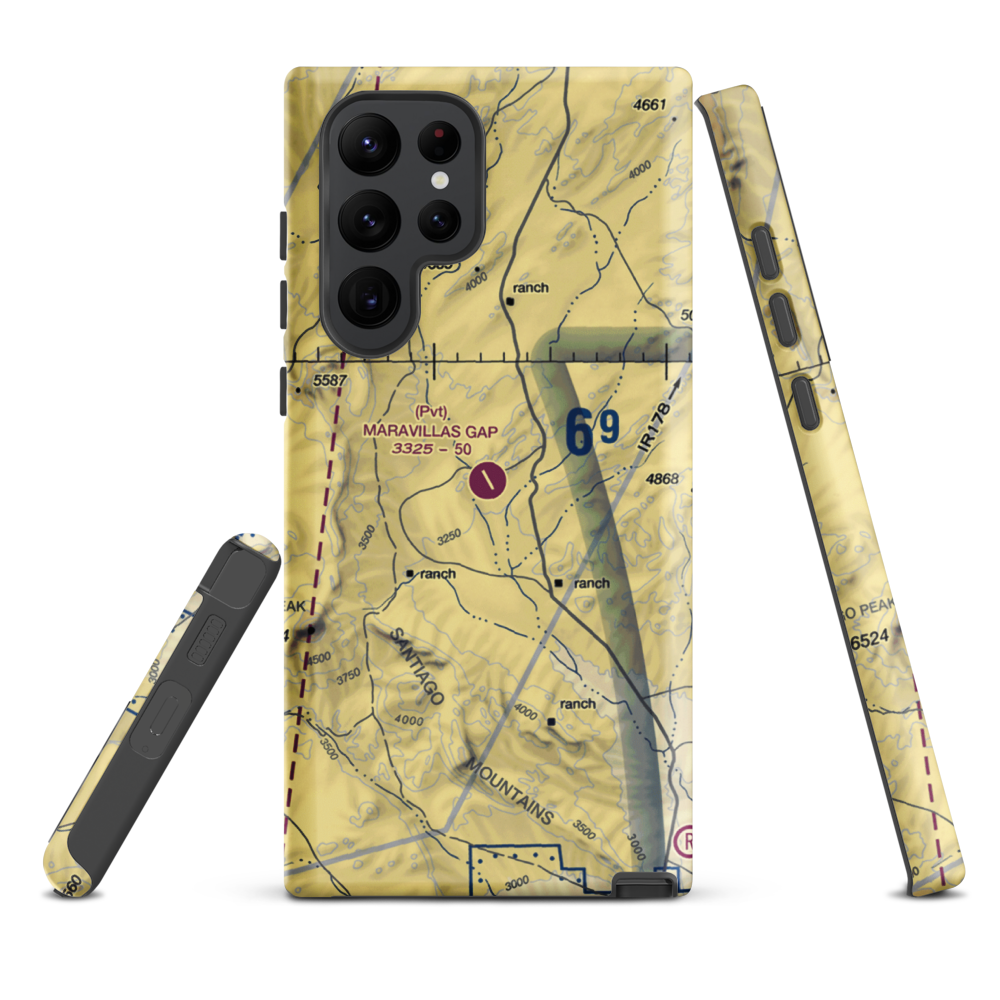 Maravillas Gap Ranch Airport (48XS) VFR Sectional Samsung Phone Case Samsung Galaxy S22 Ultra model shown