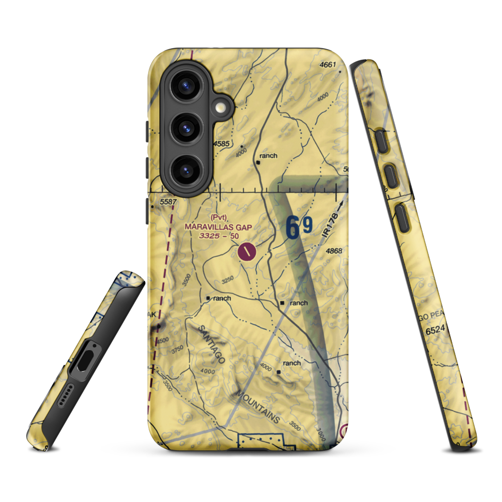 Maravillas Gap Ranch Airport (48XS) VFR Sectional Samsung Phone Case Samsung Galaxy S24 Plus model shown